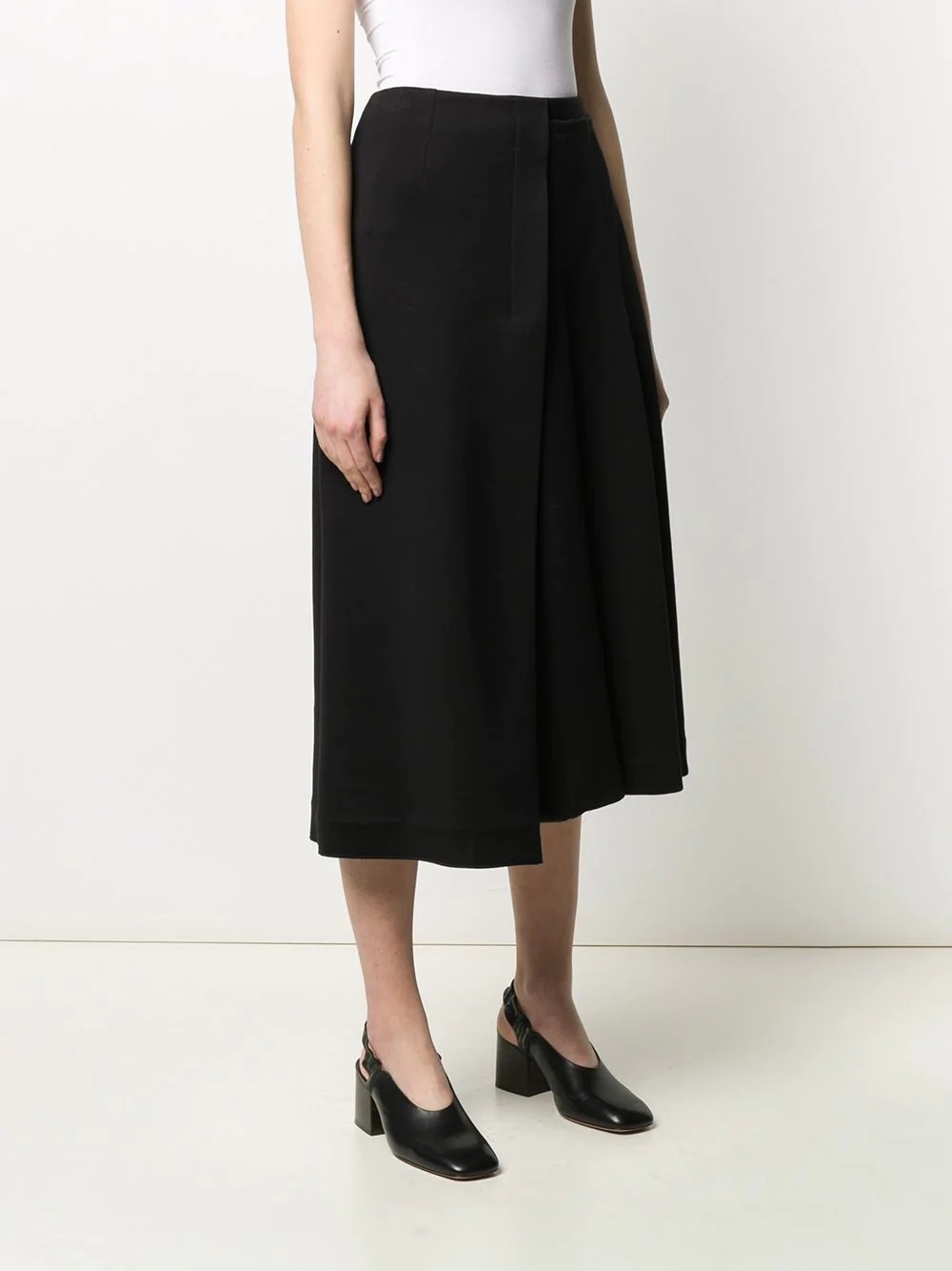 asymmetric pleated midi-skirt - 3