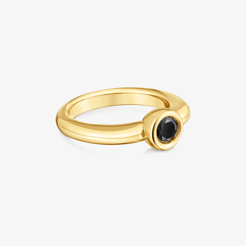TOUS Wide ring with 18K gold vermeil and black spinel TOUS Line outlook