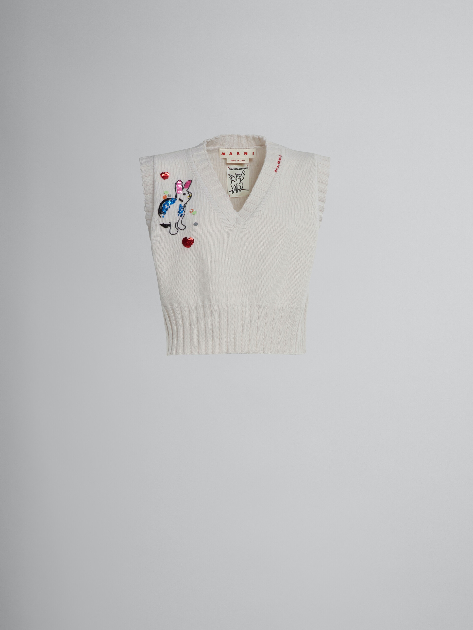 SWEATER VEST WITH RABBIT EMBROIDERY - 1