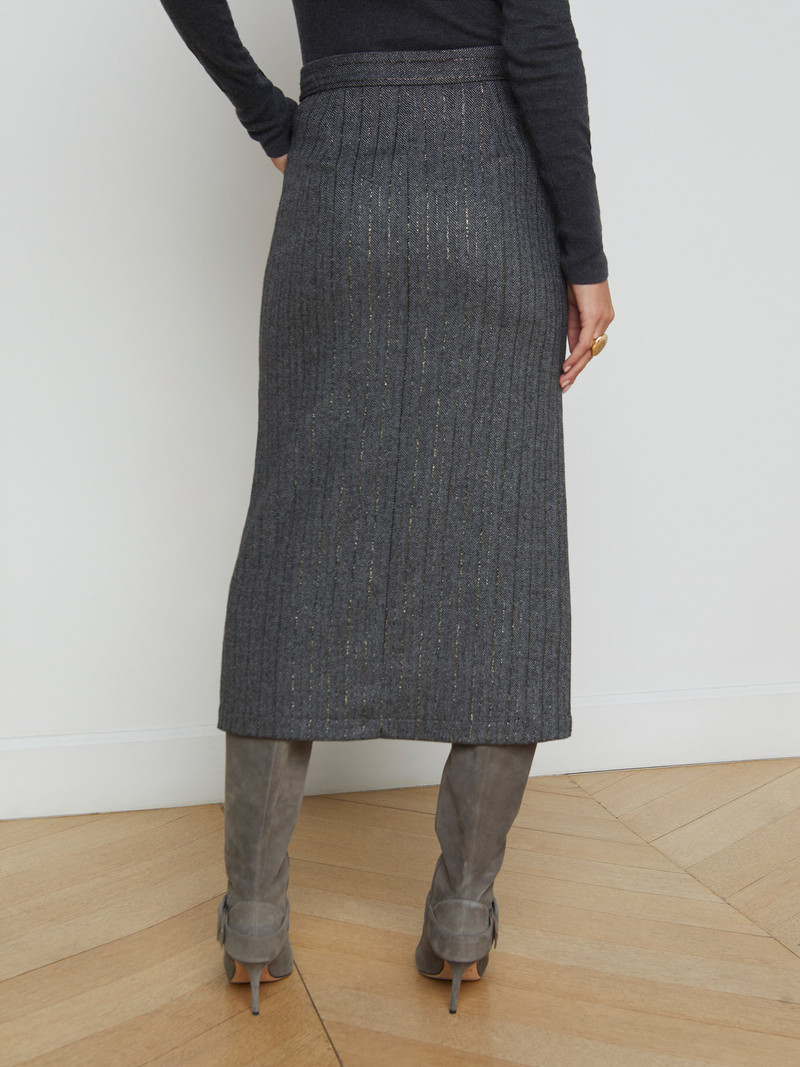 Madonna Pinstriped Midi Skirt 5