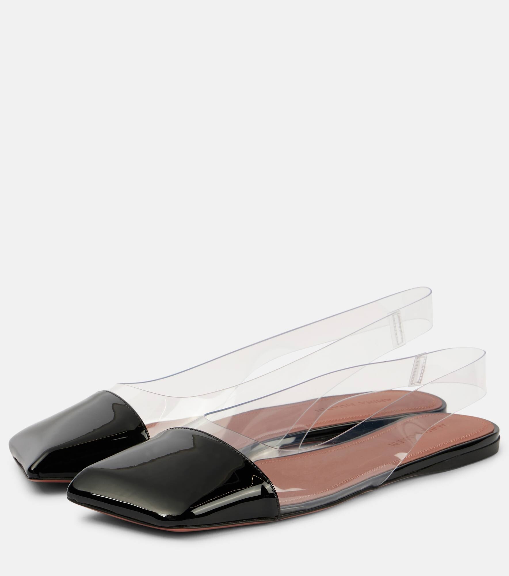 Ane Glass PVC and patent leather slingback flats - 5
