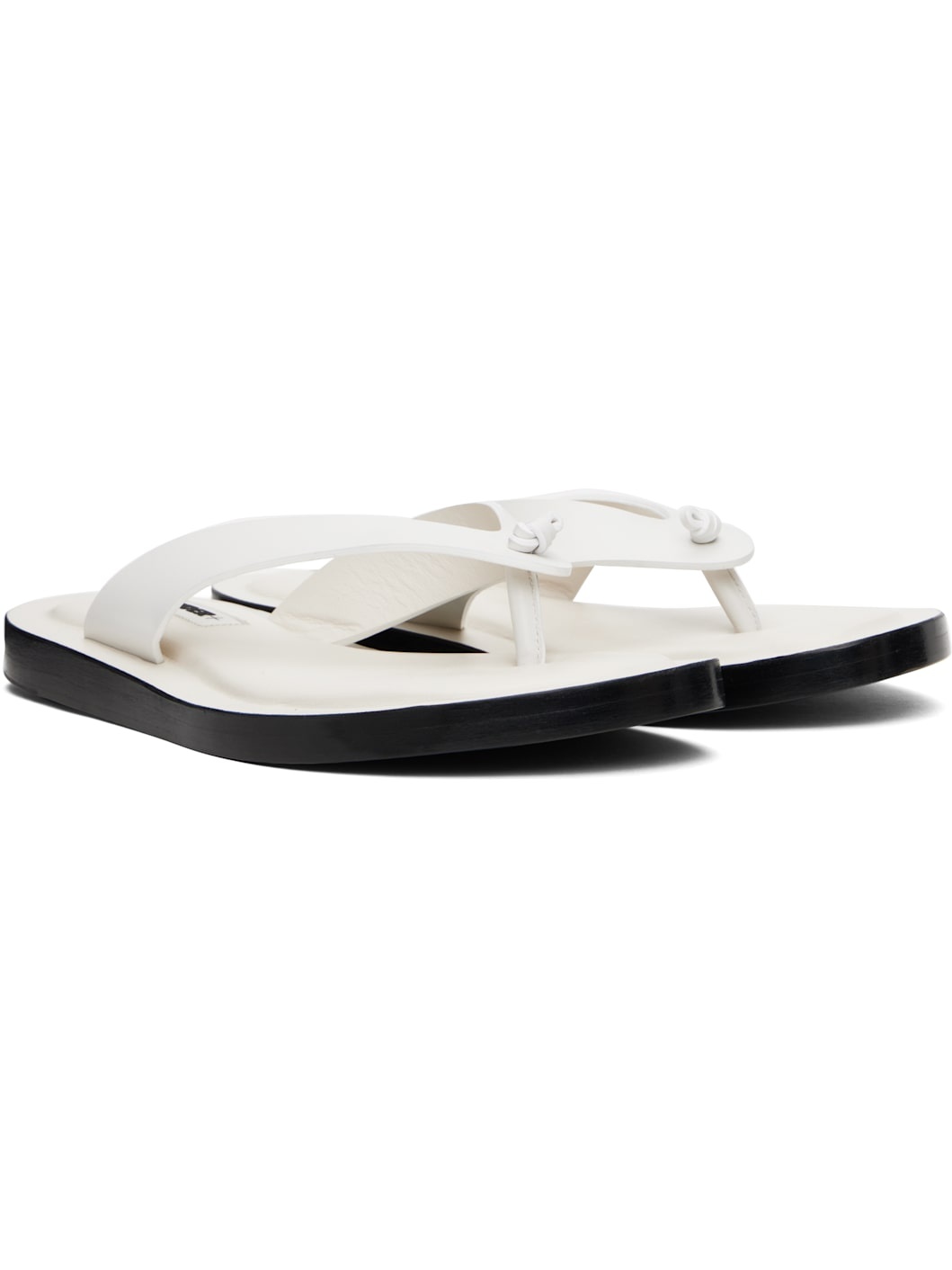 White Thong Sandals - 4