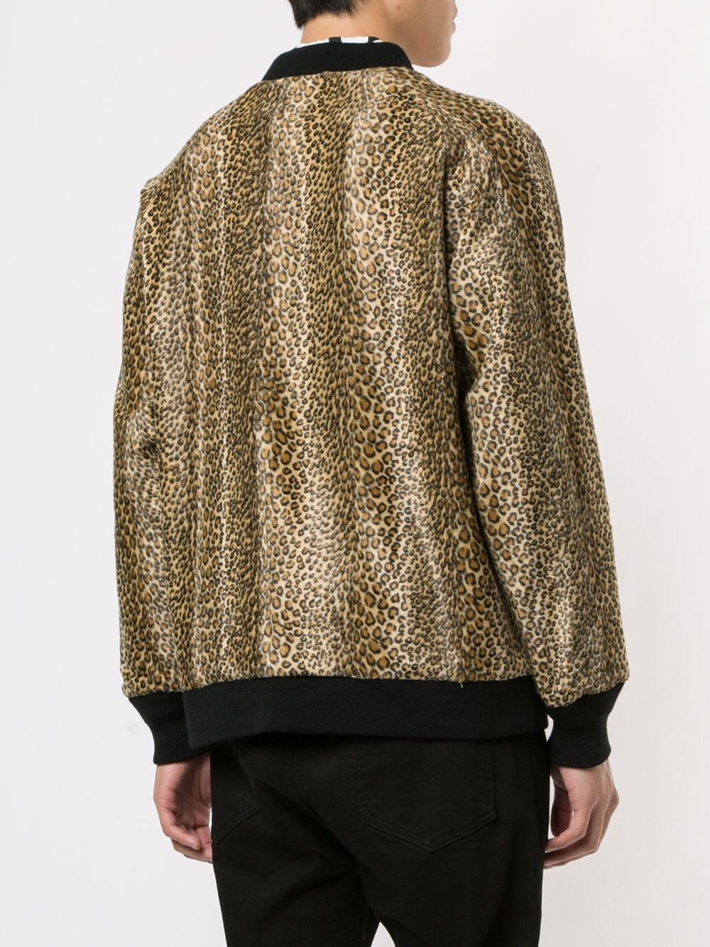 leopard-print velour bomber jacket - 4