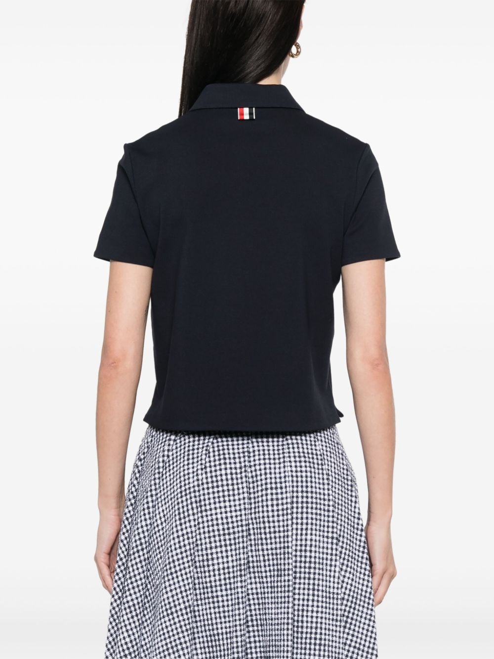 cotton short-sleeve polo top - 4