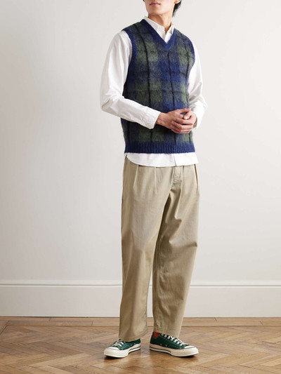 BEAMS PLUS Checked Knitted Sweater Vest outlook