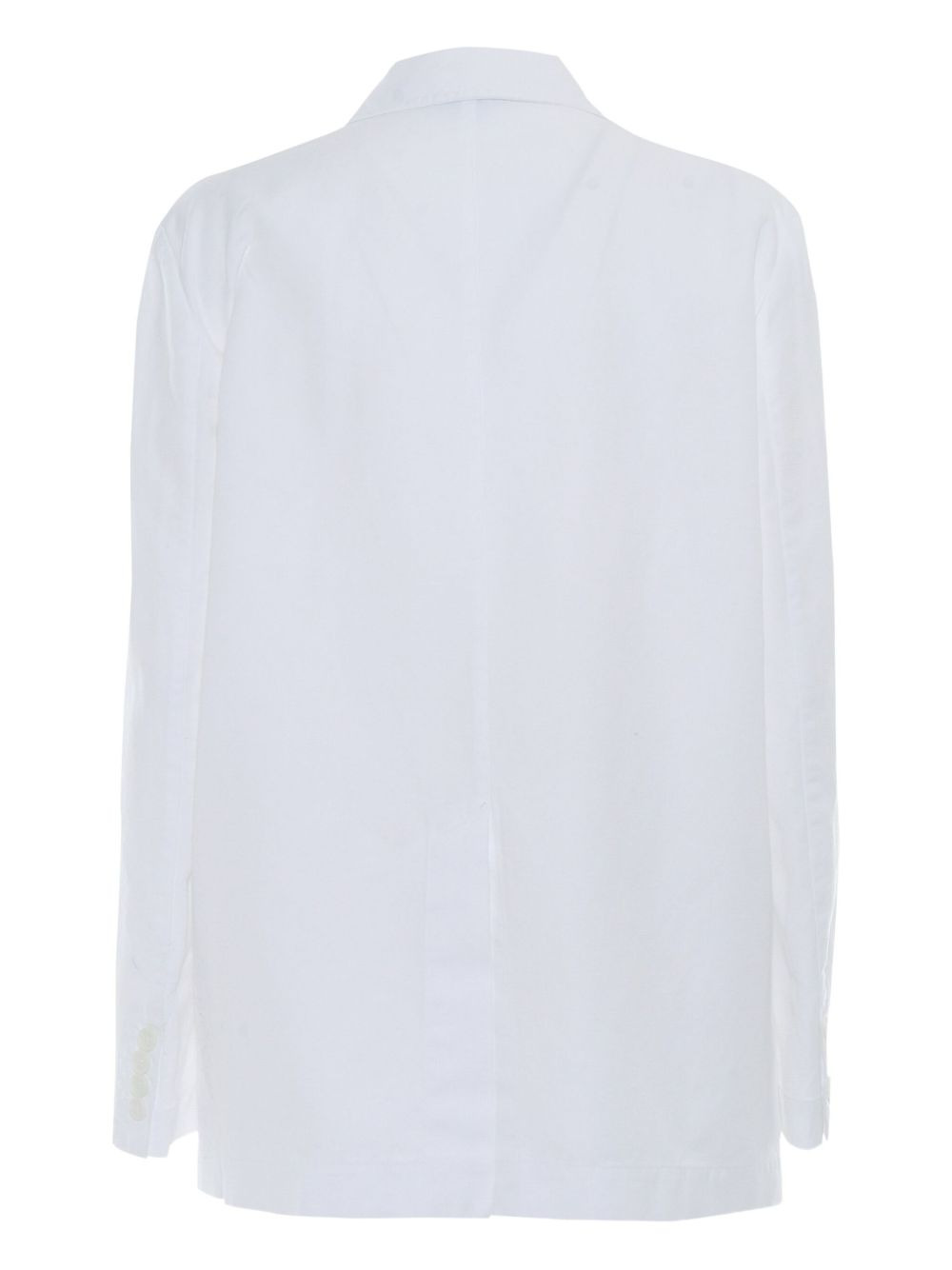 double-breasted cotton linen blazer - 2