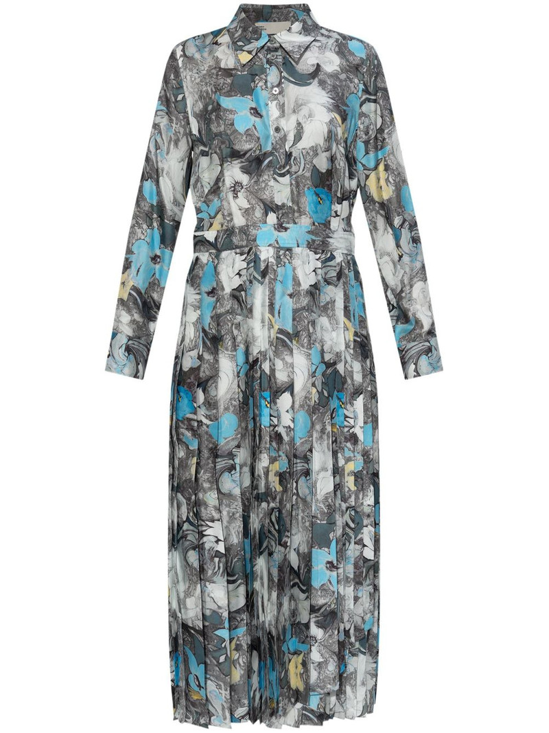 printed pleated midi dress 1