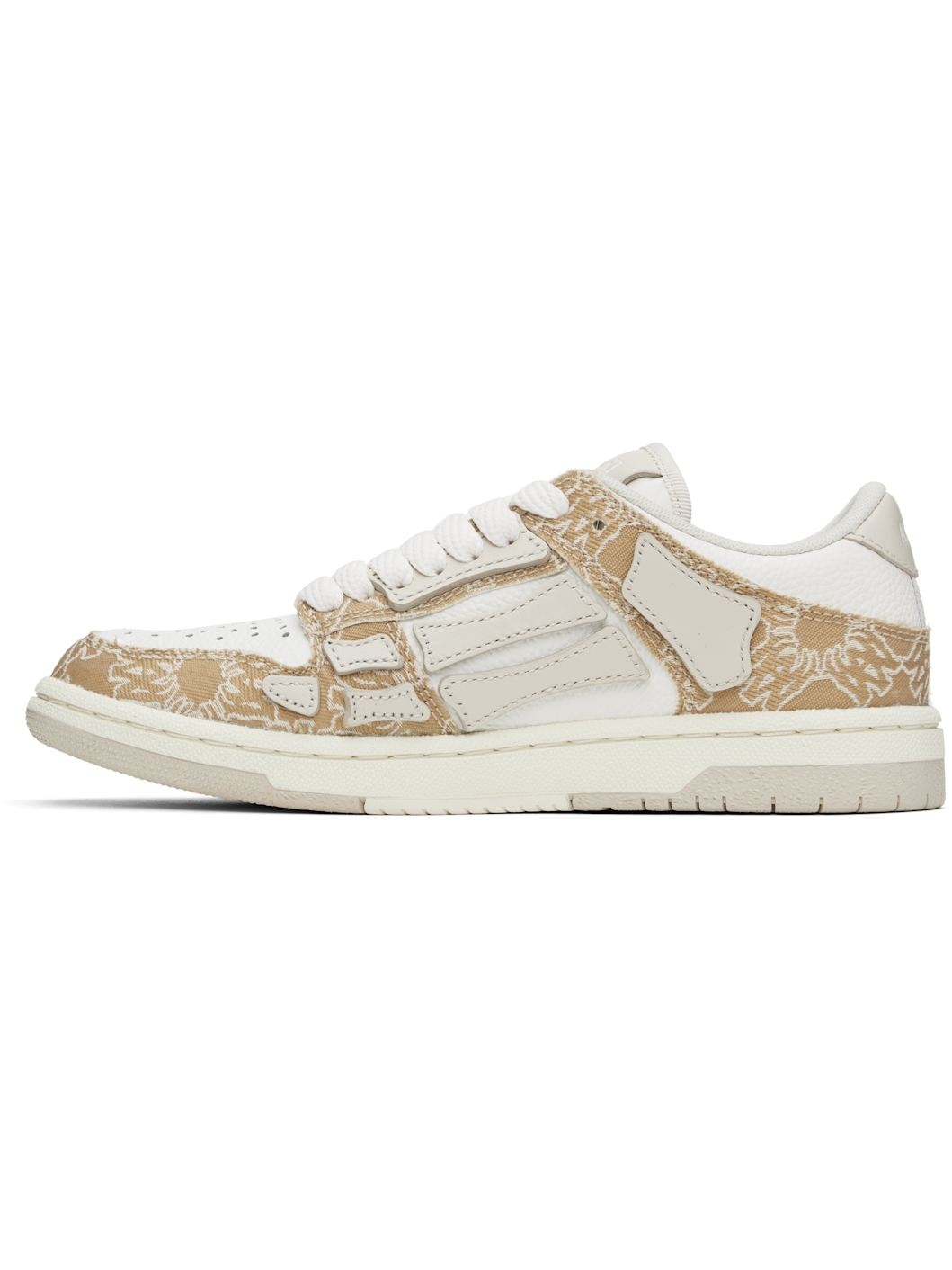 White & Beige MA Quad Skel Low Top Sneakers - 3