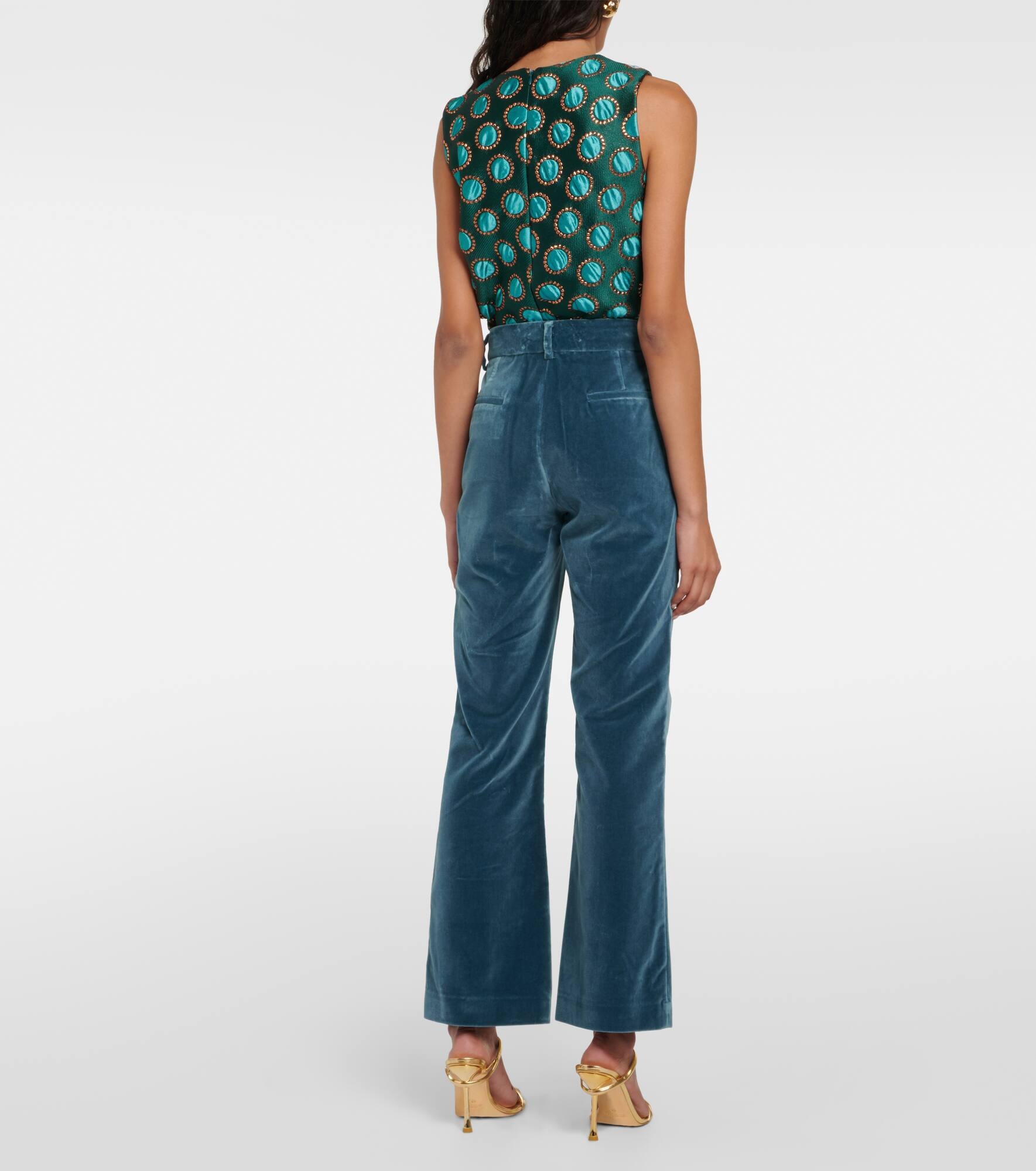 24/7 cotton velvet flared pants - 3