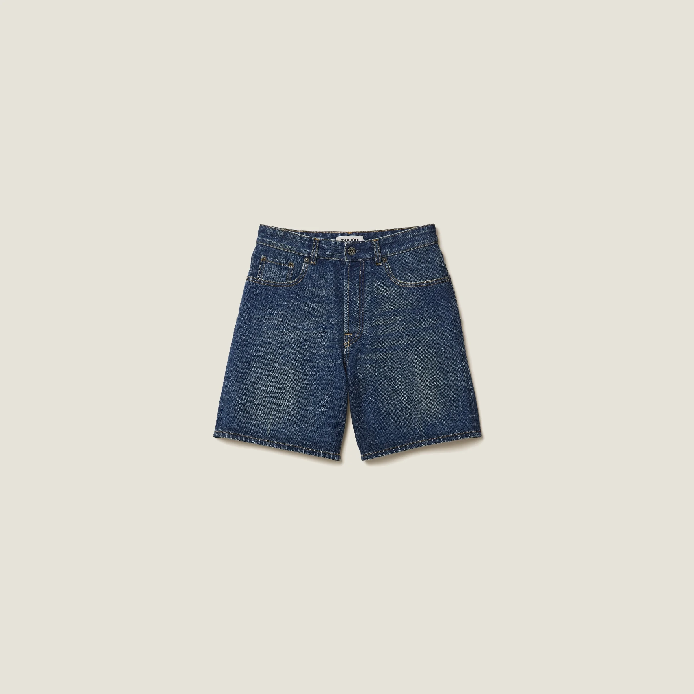 Washed denim Bermudas - 1