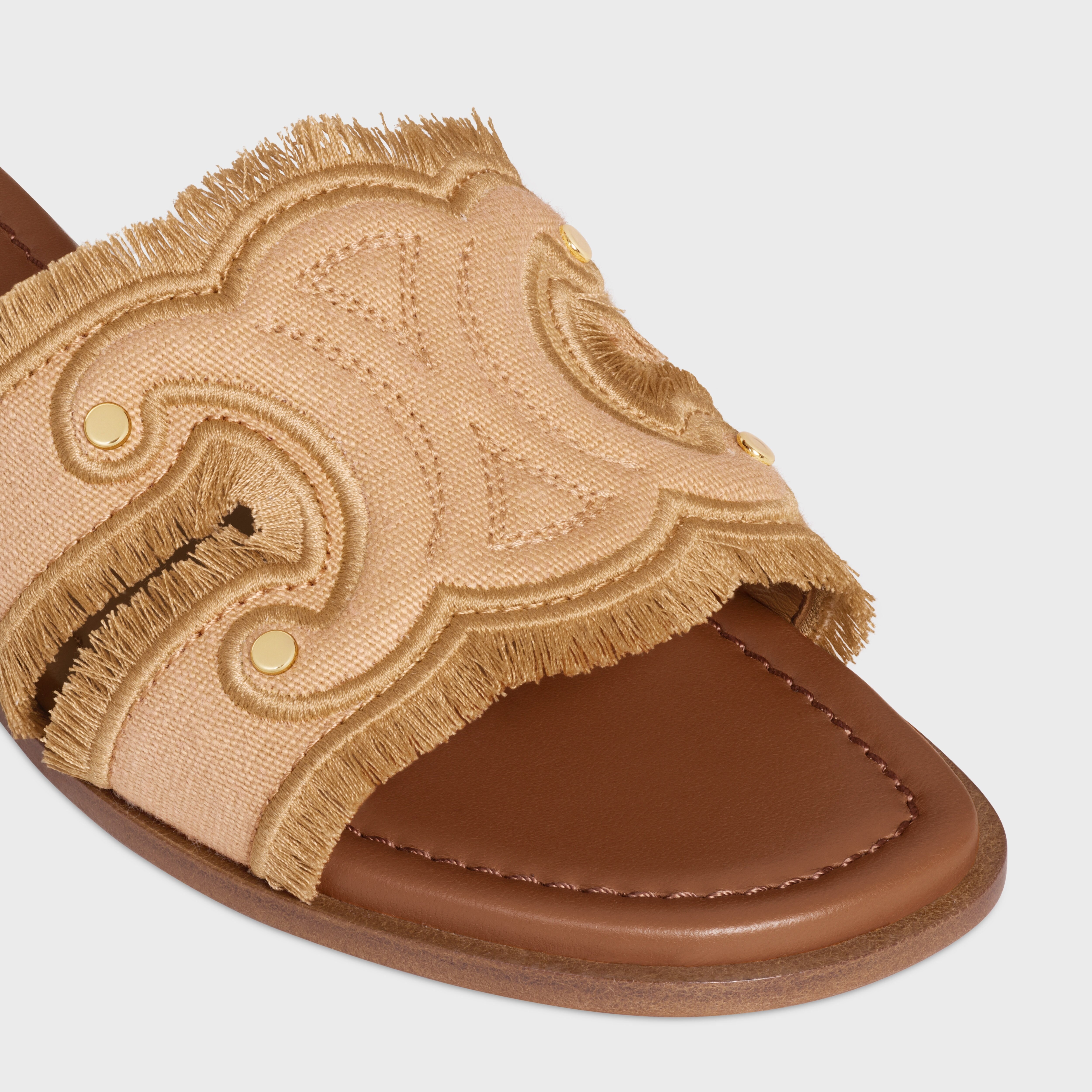 CELINE MARINA FRINGED MULE IN COTTON - 4