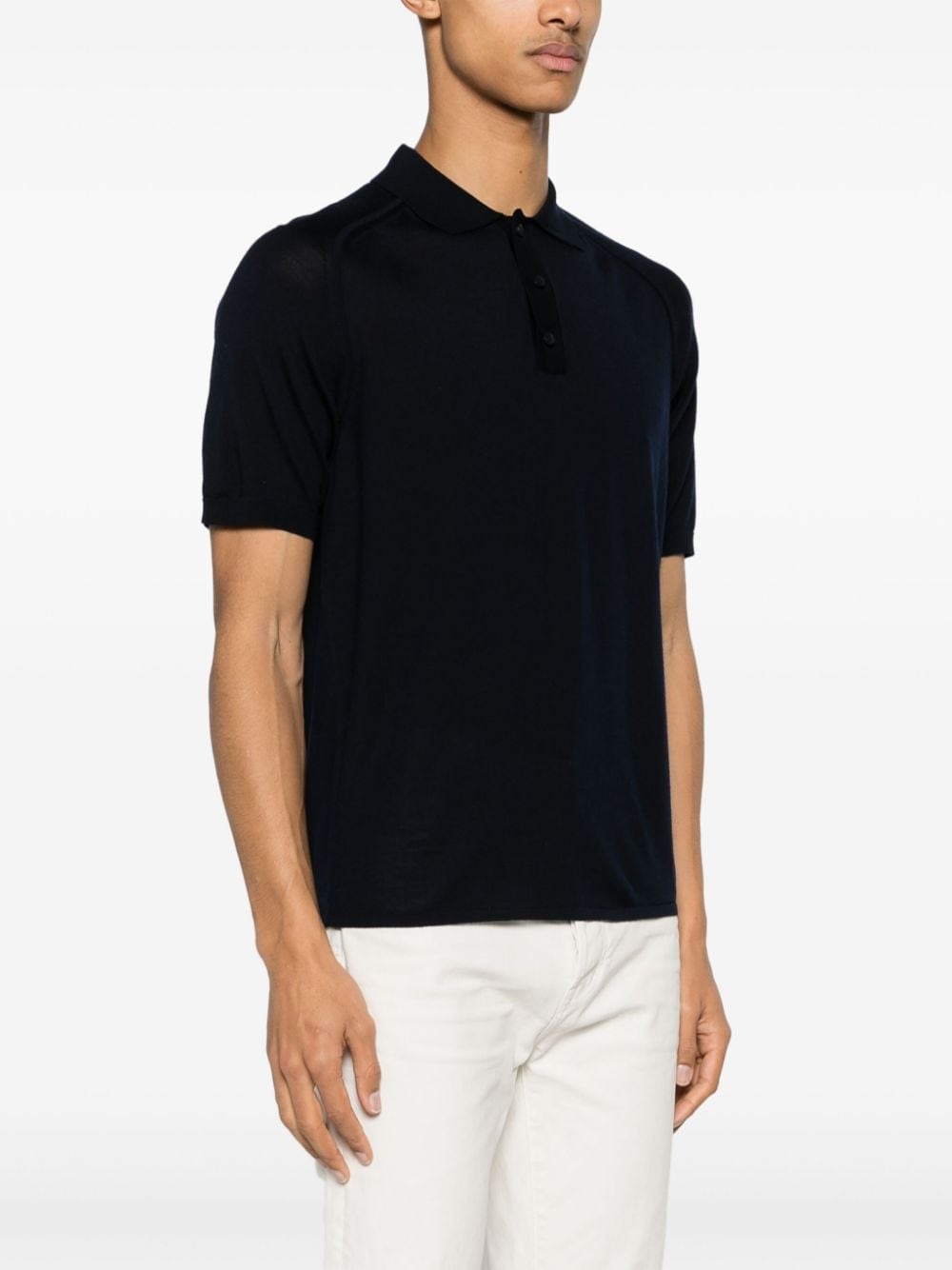 buttoned virgin-wool polo shirt - 3