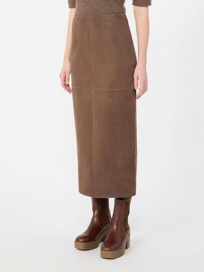 PALMI Suede skirt - BROWN 3