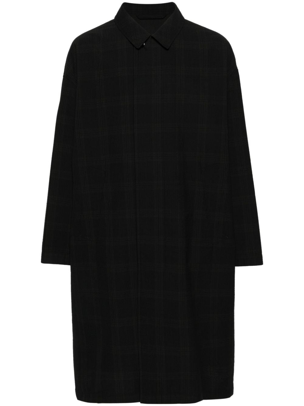 checked wool coat - 1