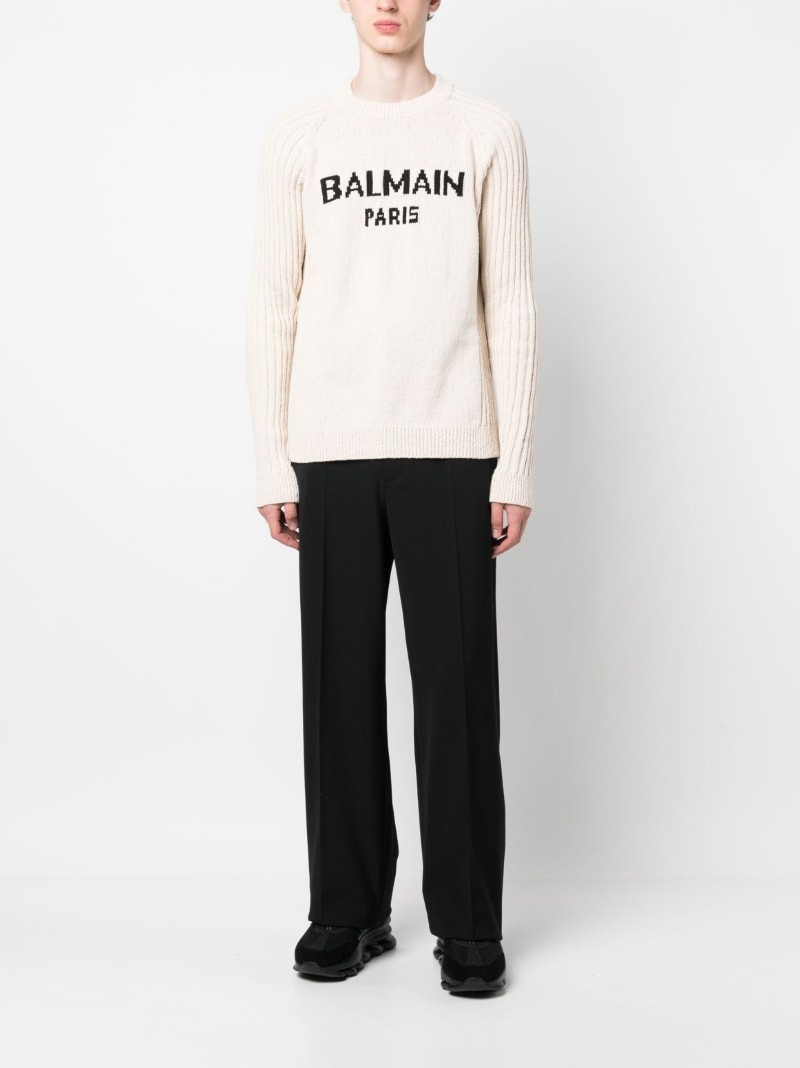 Balmain intarsia-knit logo jumper outlook