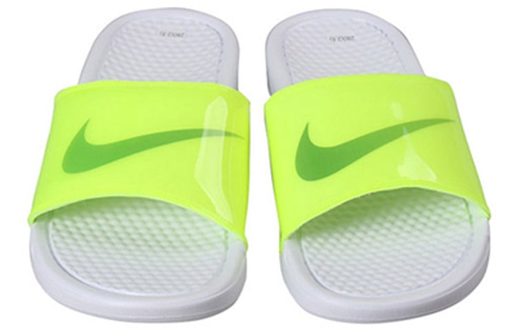Nike Benassi JDI Print Fluorescence Yellow Slippers Volt-white CI5927-771 - 3