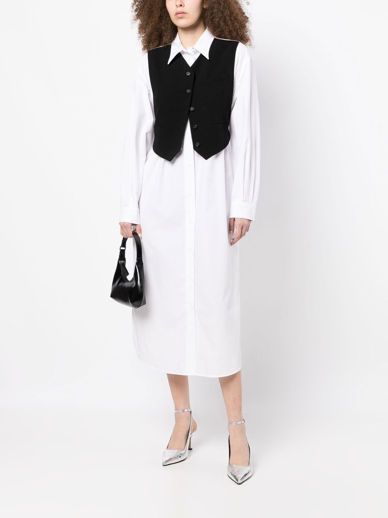 pushBUTTON waistcoat-detail shirt dress outlook