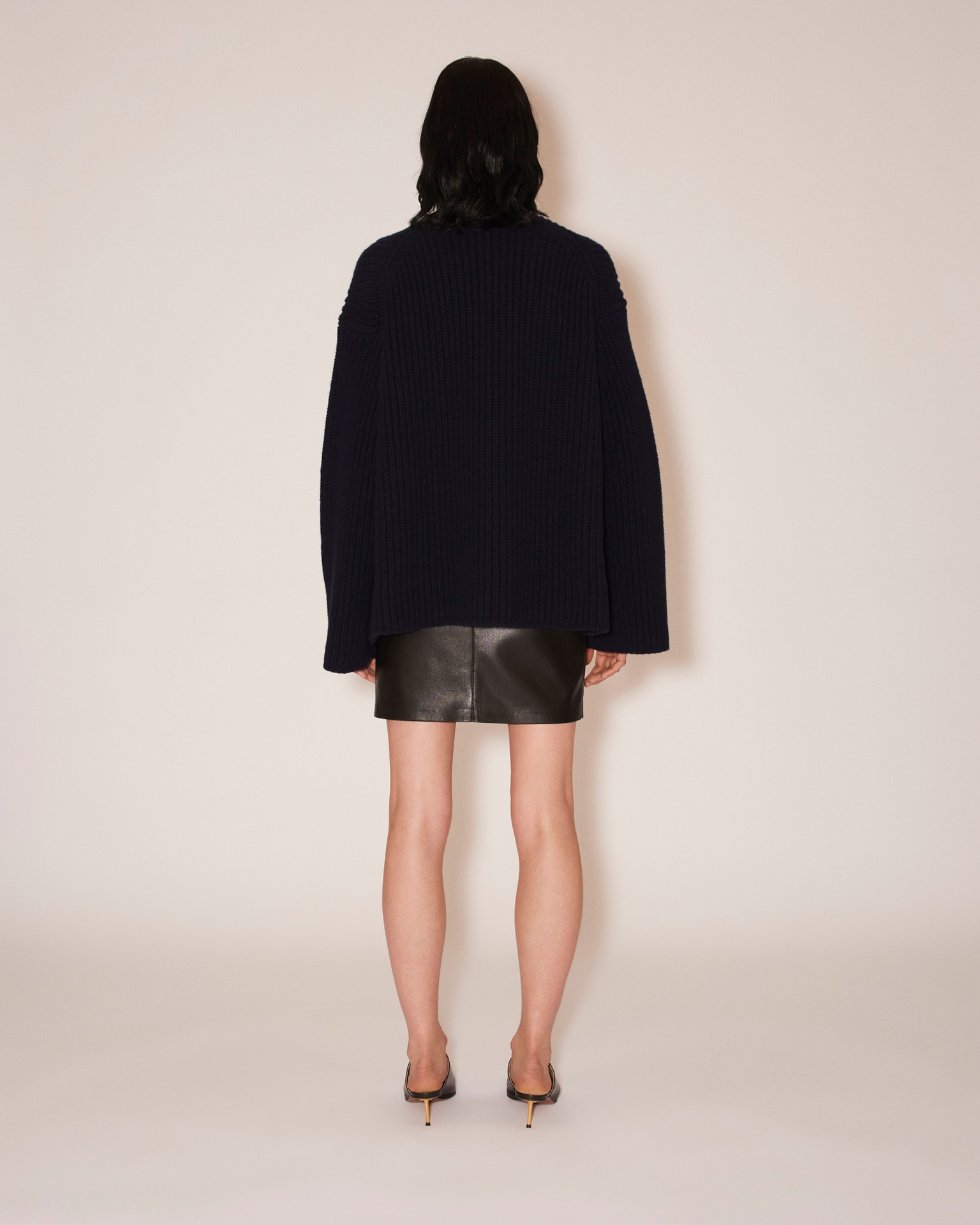 MAURA - Cashmere-merino chunky sweater - Navy - 3