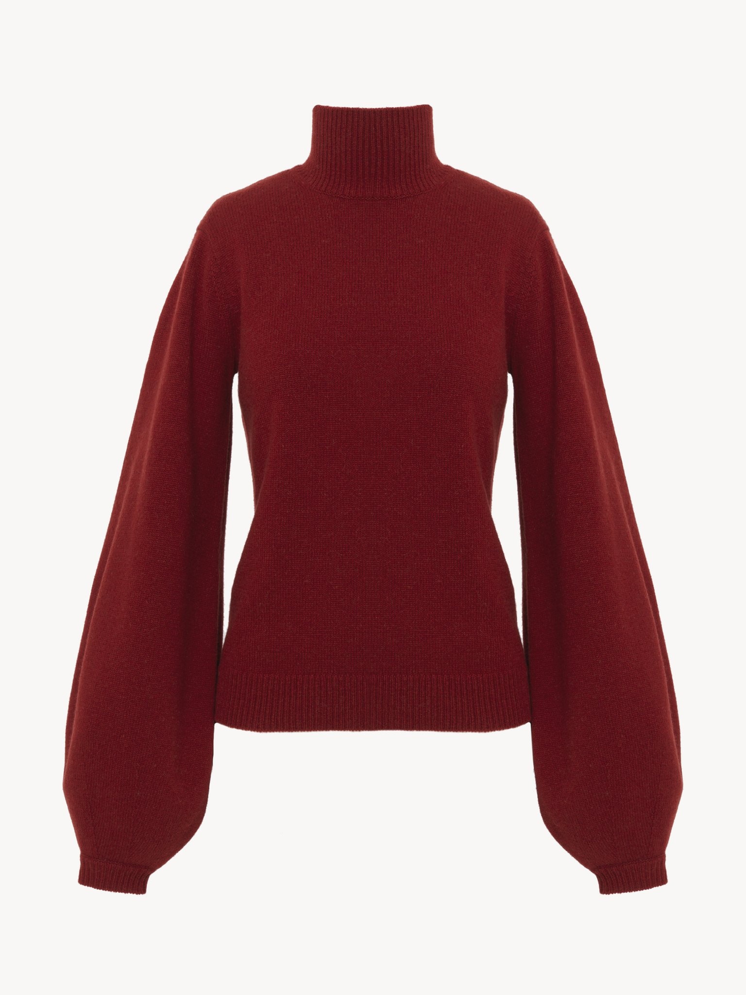 BALLOON-SLEEVE HIGH-NECK SWEATER - 3