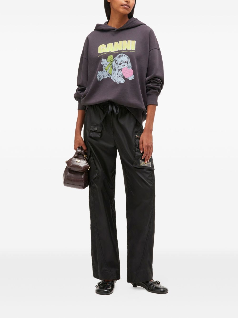 Puppy-print hooded sweatshirt - 2