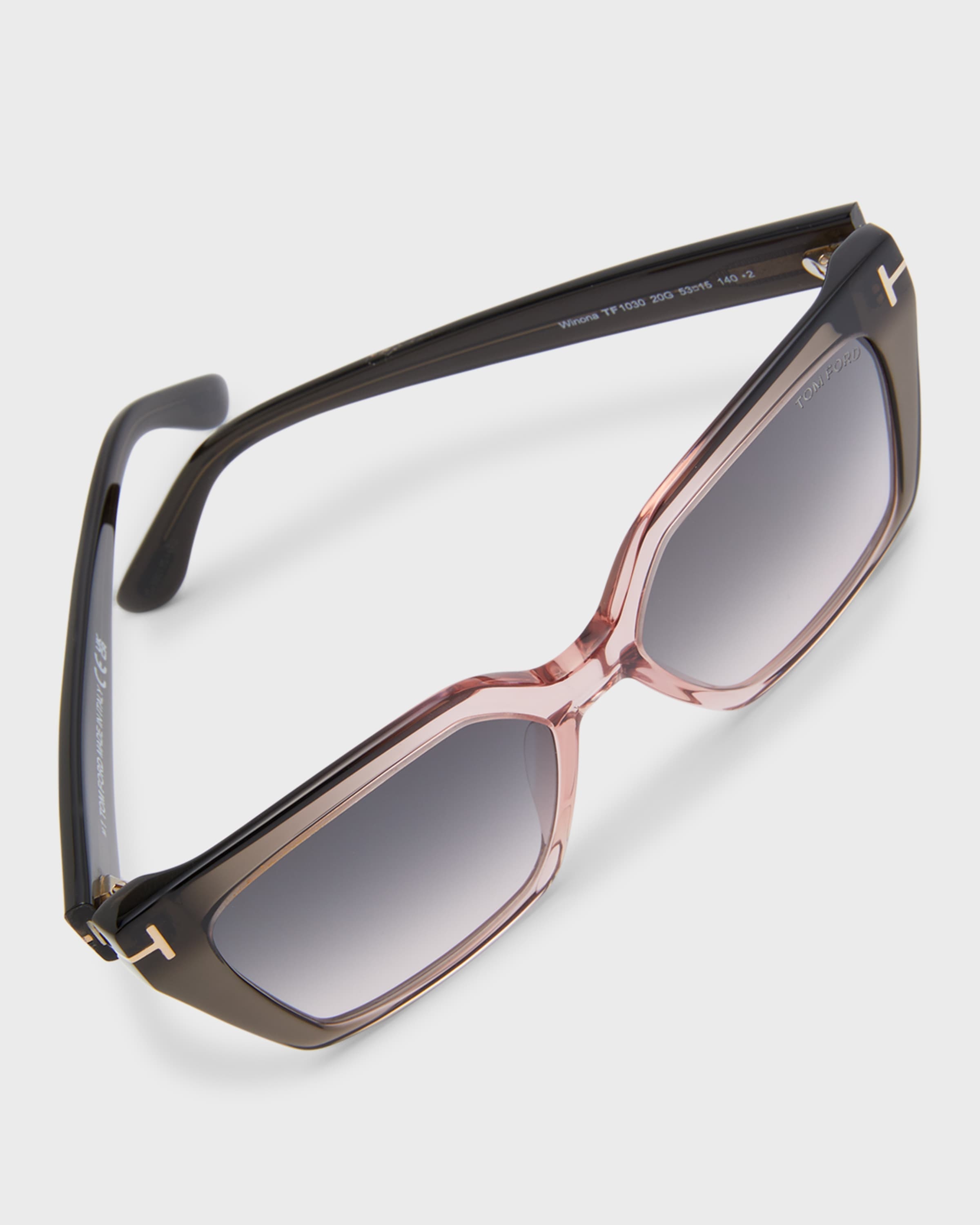 Transparent Two-Tone Acetate Cat-Eye Sunglasses - 5