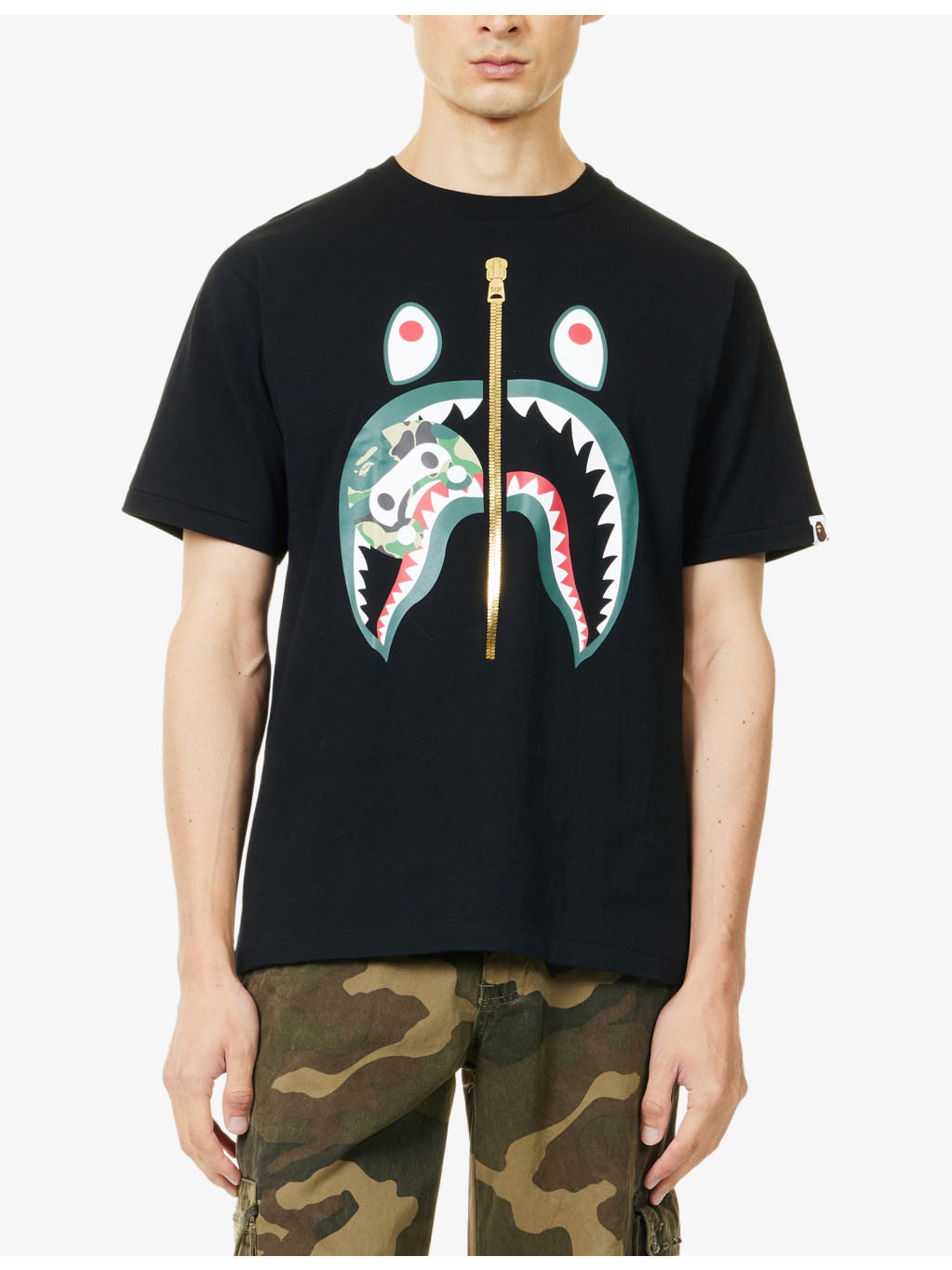 Camo Milo Shark Graphic-Print Cotton T-Shirt - 3