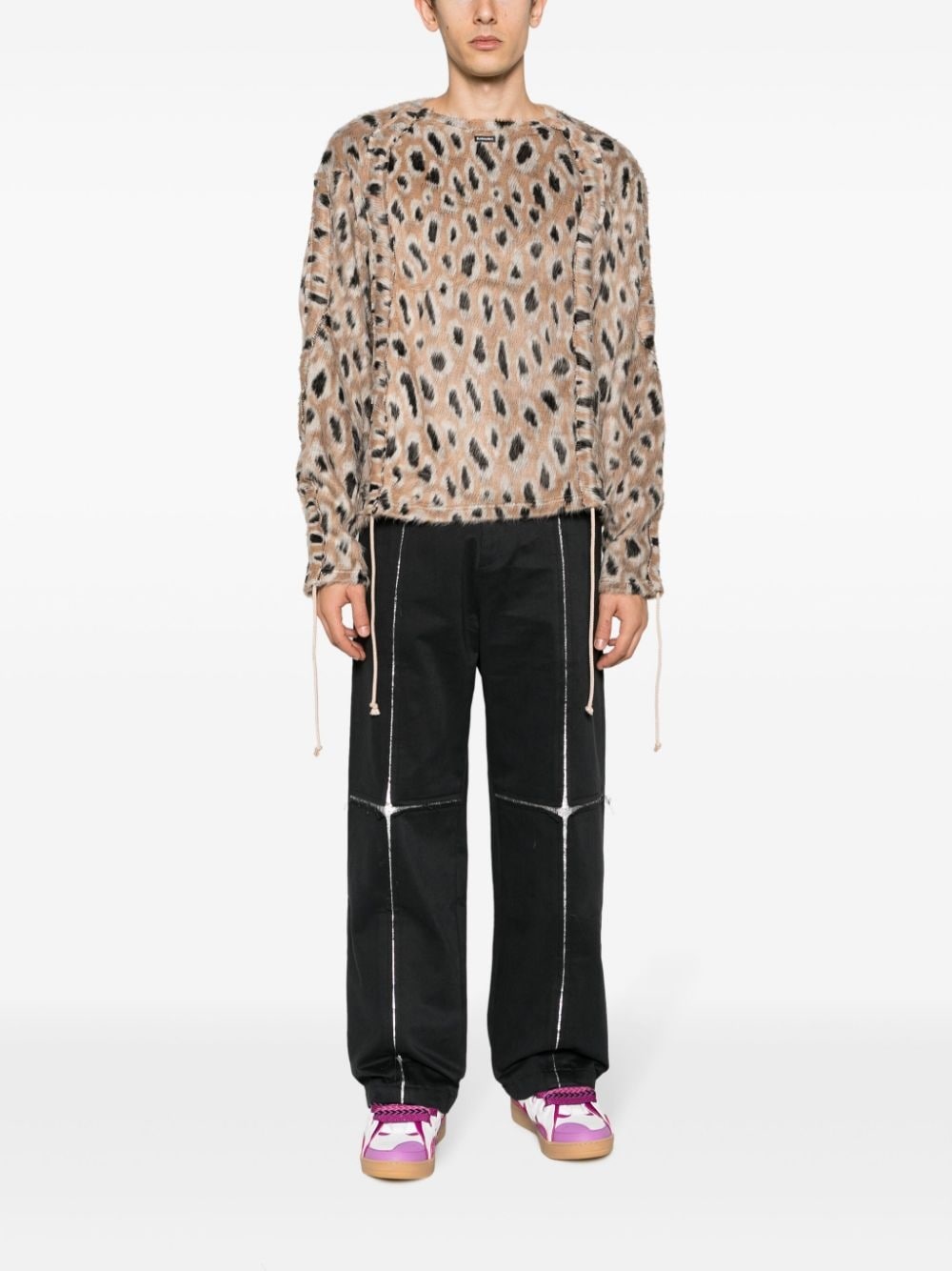 leopard-print brushed-finish jumper - 2