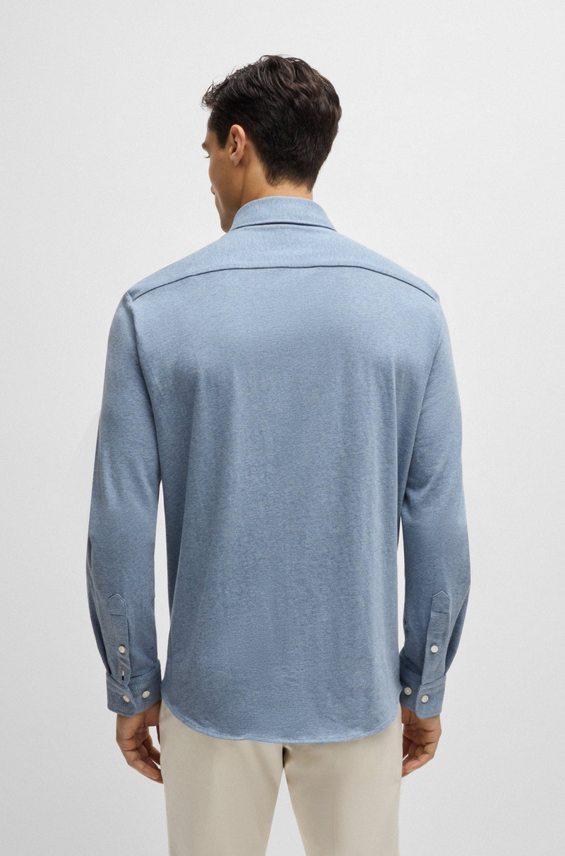 SLIM-FIT SHIRT IN STRETCH-COTTON JERSEY 5