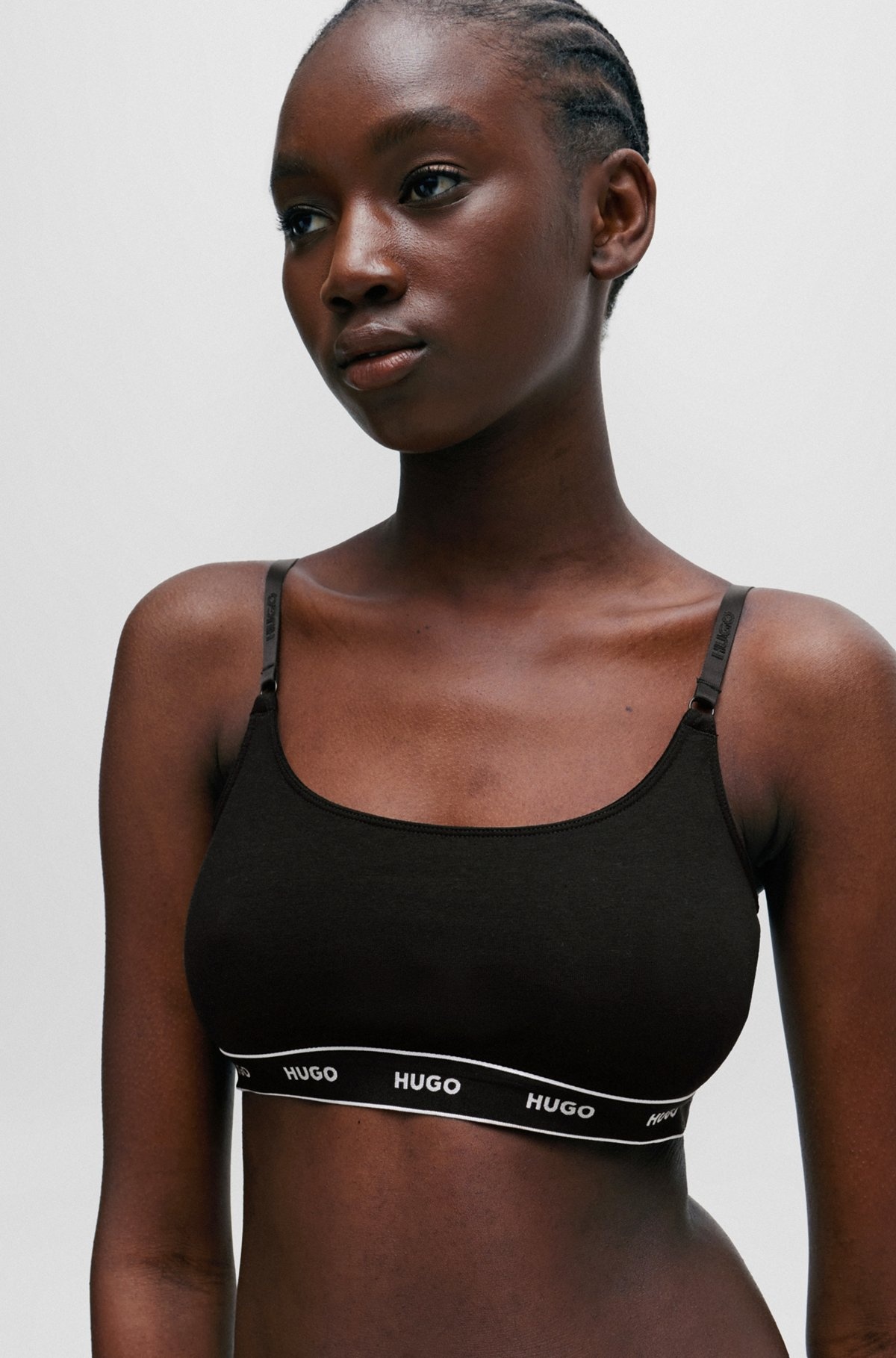 TWO-PACK OF STRETCH-COTTON BRALETTES WITH LOGO UNDERBANDS - 6