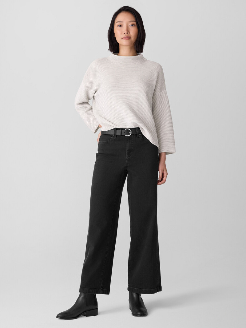 EILEEN FISHER Cotton Stretch Denim Wide-Leg Jean outlook
