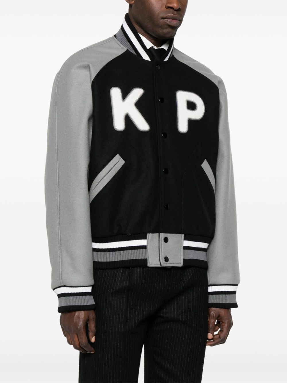logo-appliquÃ© bomber jacket - 3