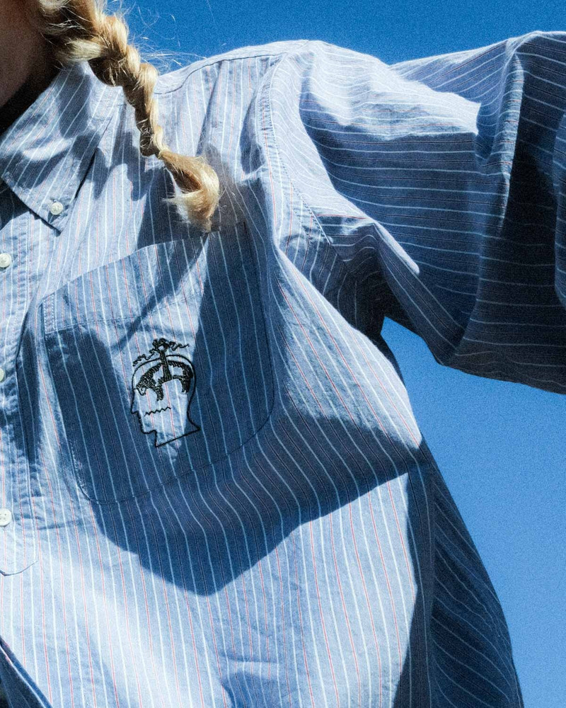 Brooks Brothers California Half Placket Oxford Button Up Shirt - Blue 7