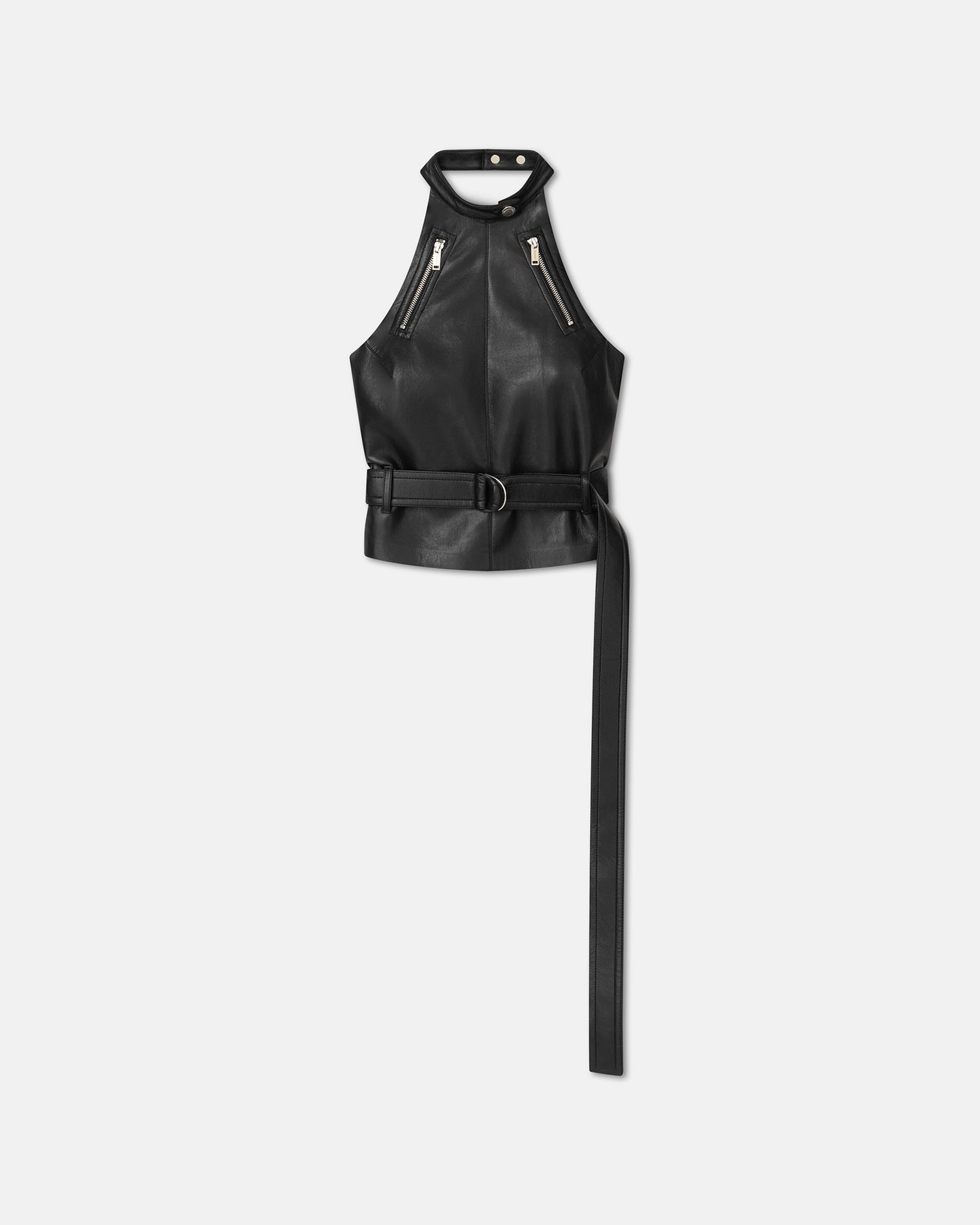 Regenerated Leather Halter Top - 1