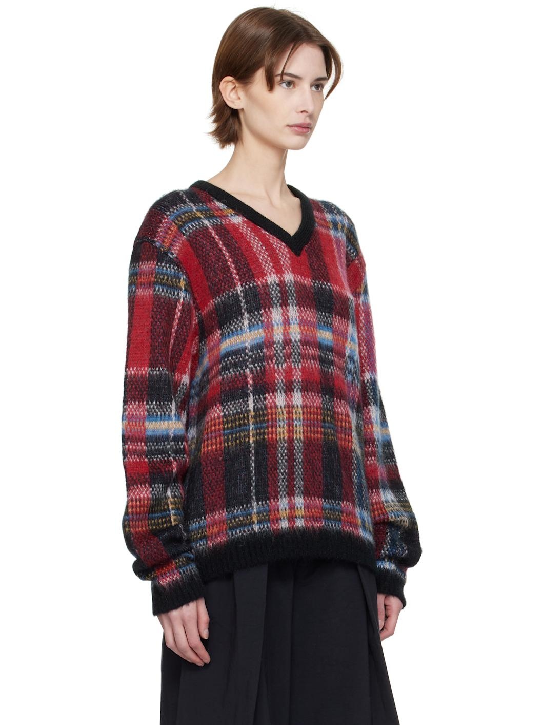 Red & Black Vertigo Tartan Sweater - 2