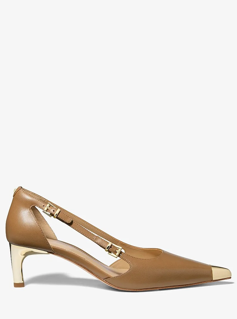 Kasia Leather Kitten Pump - 1