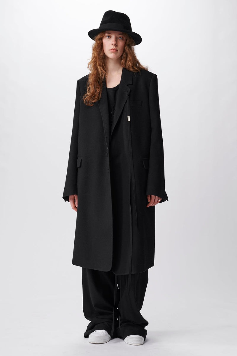 Veria Slouchy 긴 재킷 브러시 모직 4