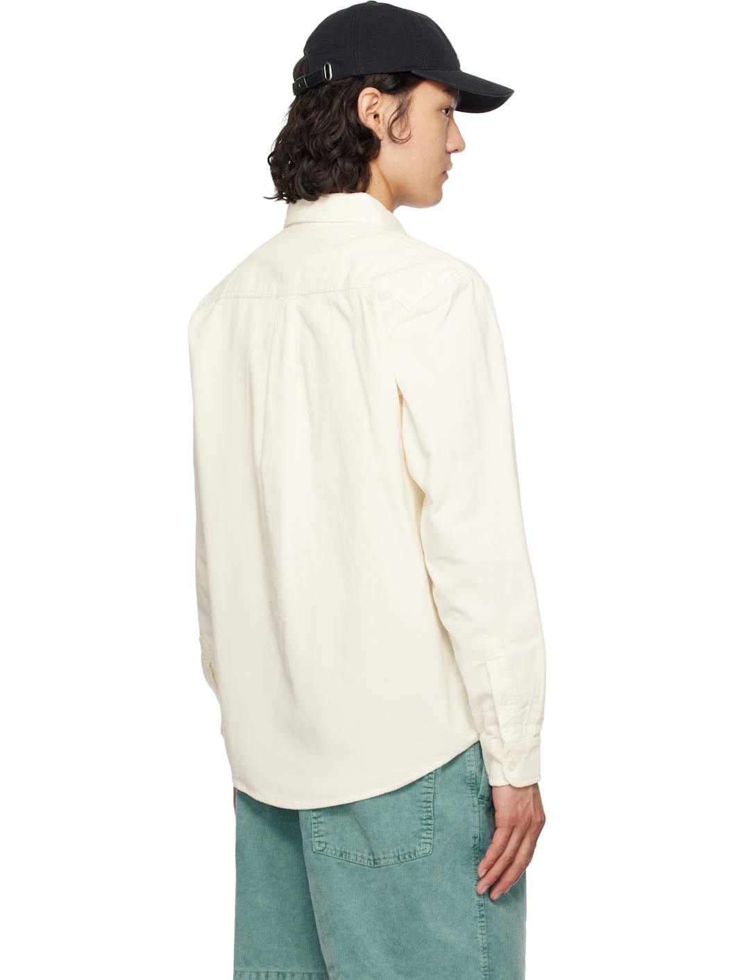 White Madison Fine Cord Shirt - 3