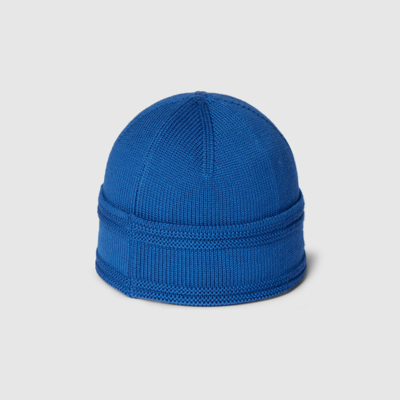 Knit wool hat with Gucci logo 3
