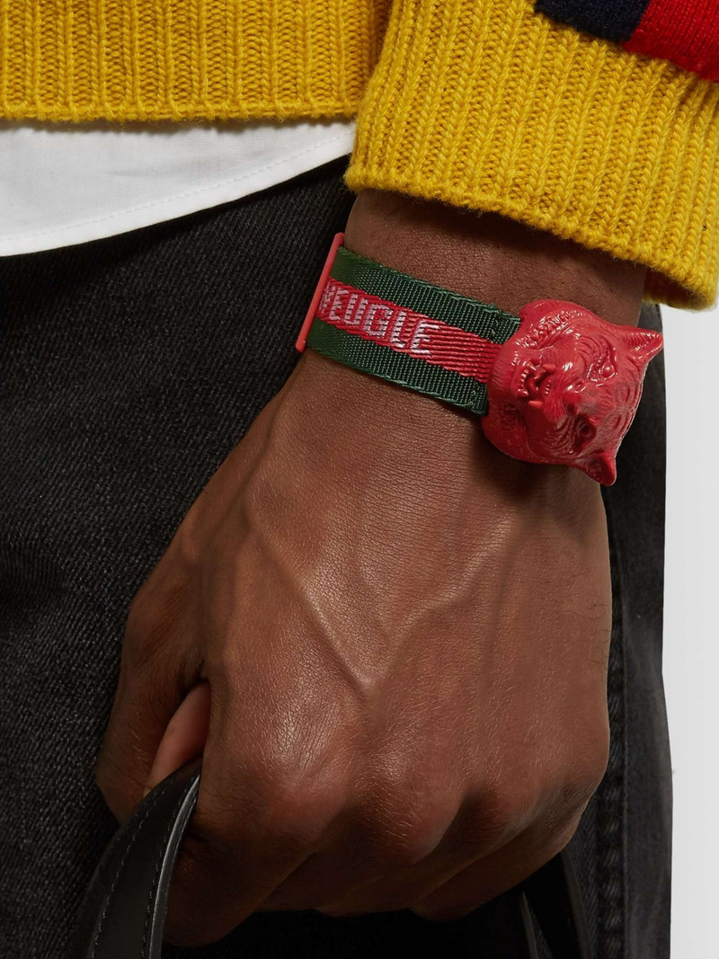 Tiger's Head Resin and Grosgrain Watch 6