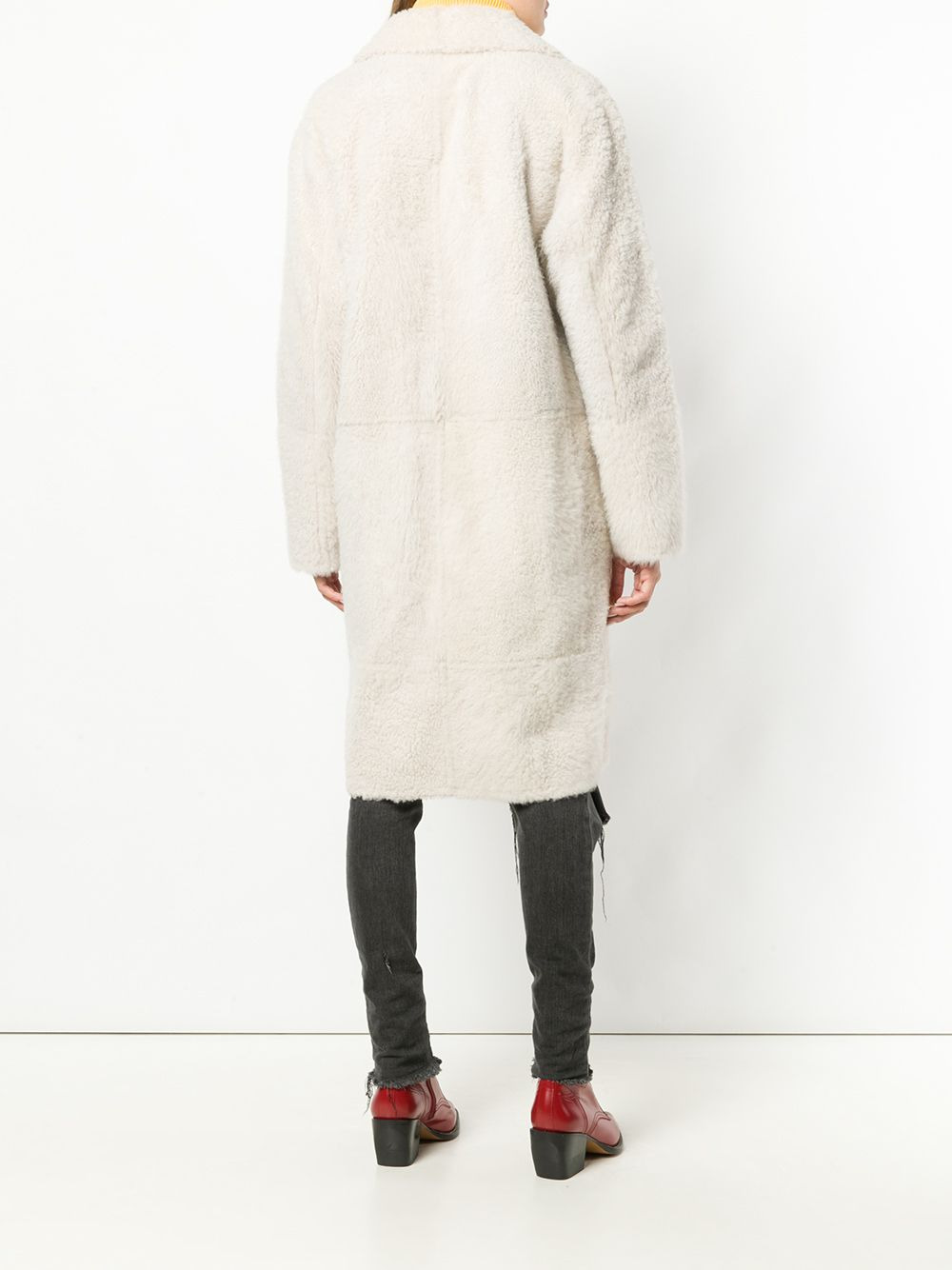 oversized shearling coat - 4