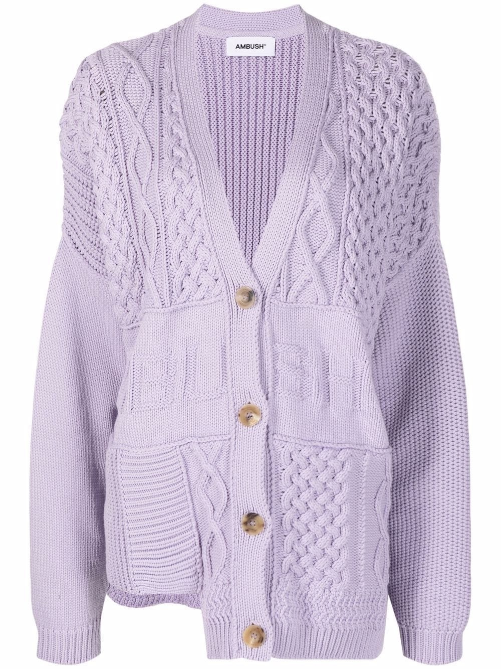 patchwork knitted cardigan - 1