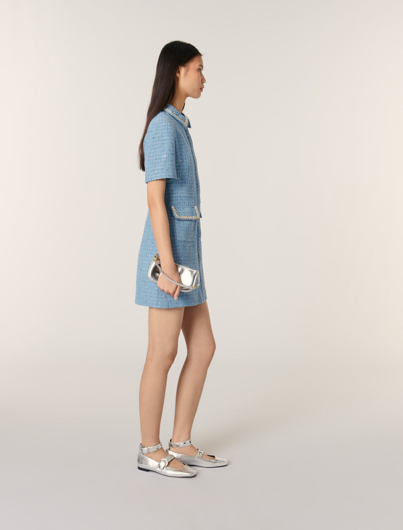 Sequin tweed mini dress 3