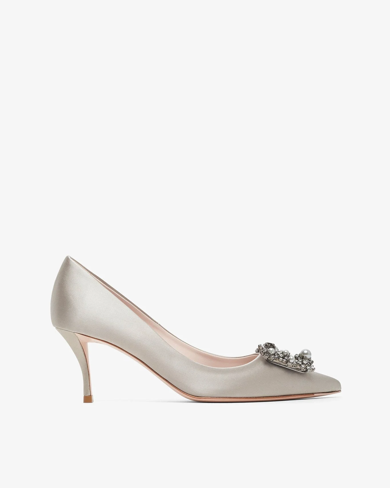 Flower 65 beige strass satin pumps - 1