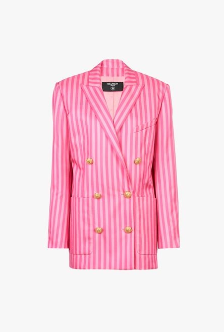 Balmain x Barbie - Striped light pink blazer - 1