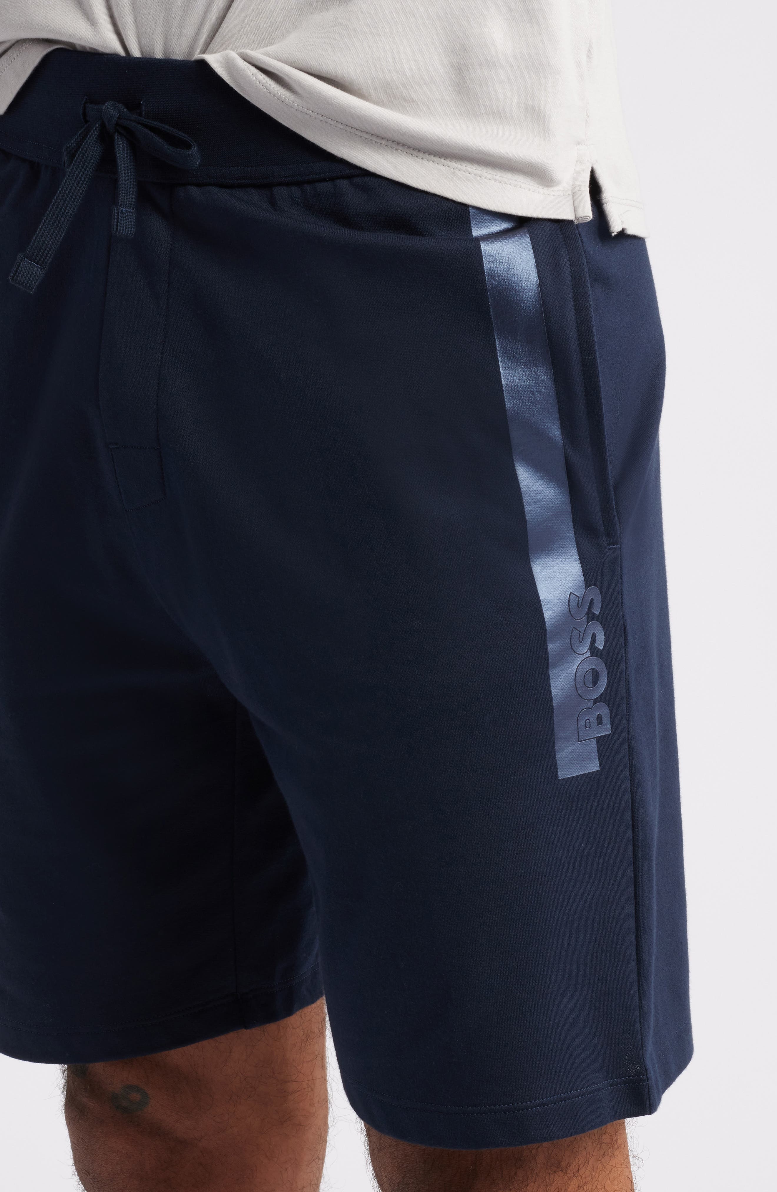 BOSS Authentic Cotton Lounge Shorts in Dark Blue at Nordstrom - 4