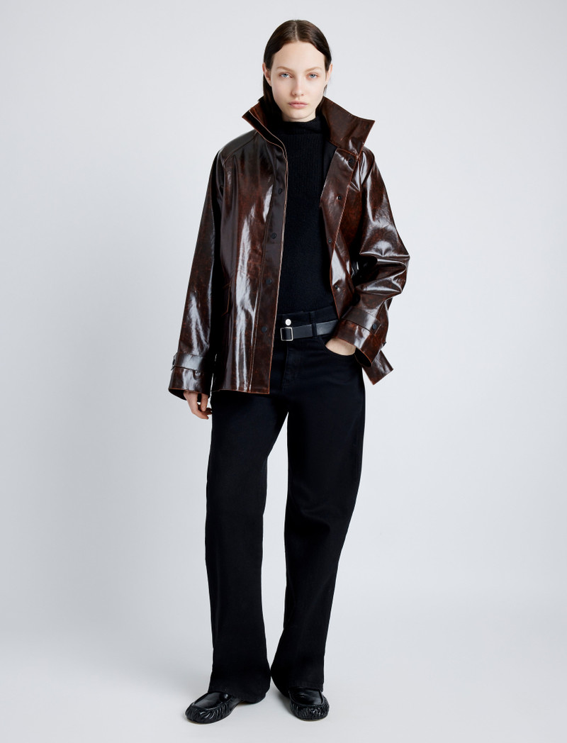 Proenza Schouler Finch Raincoat In Lacquered Cotton outlook