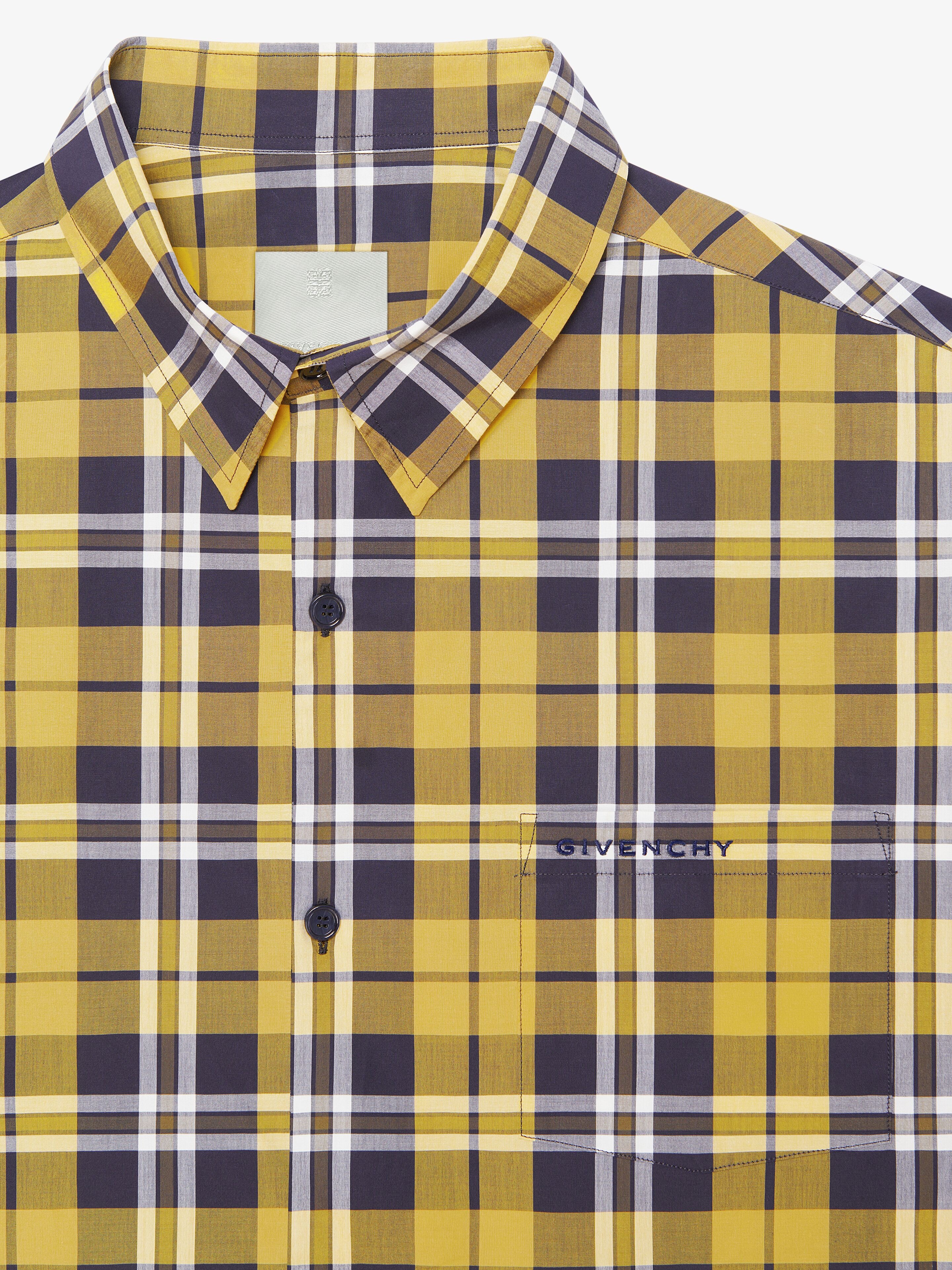 Givenchy OVERSIZED ASYMMETRICAL CHECKED SHIRT IN COTTON