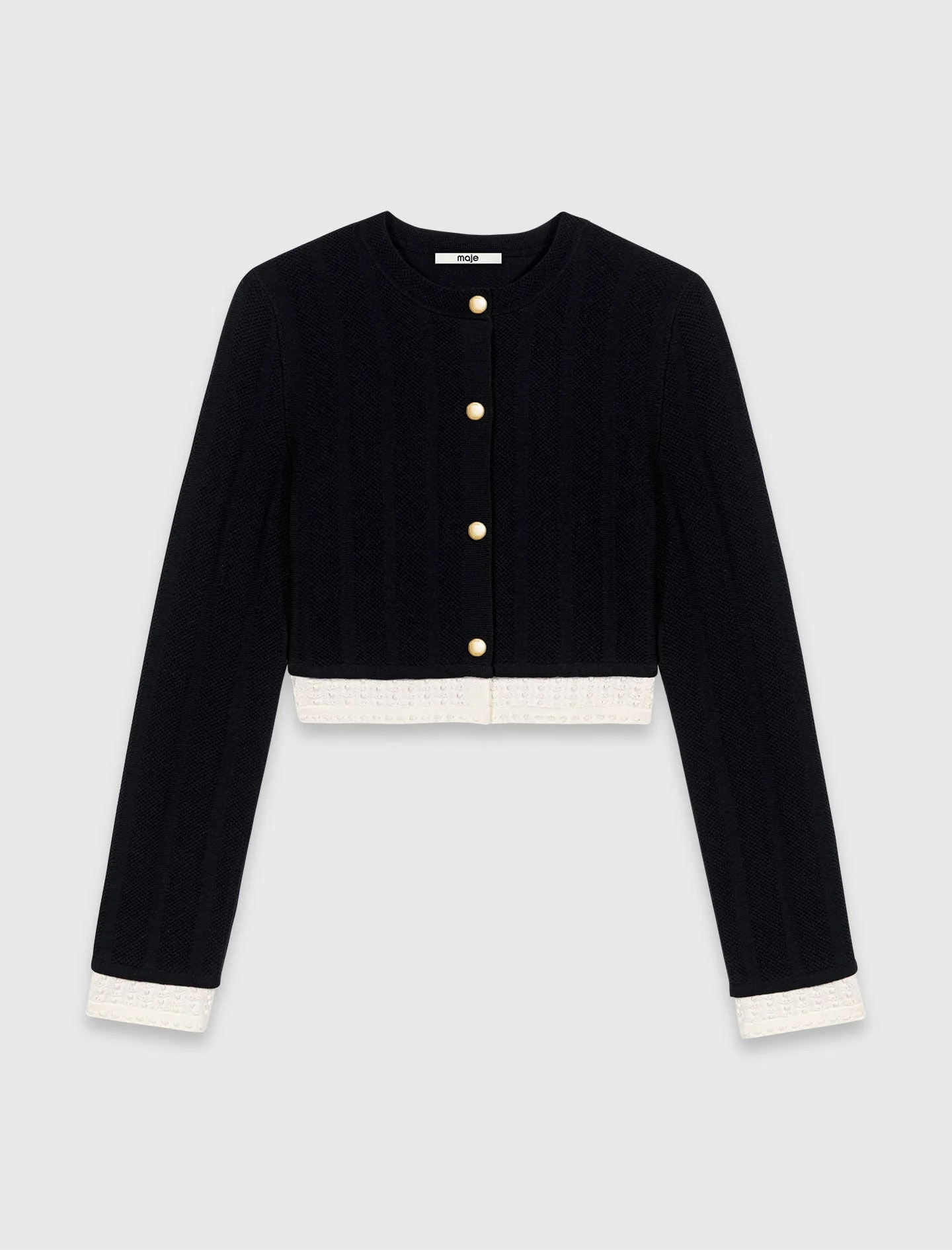 Cardigan with contrast band - 1