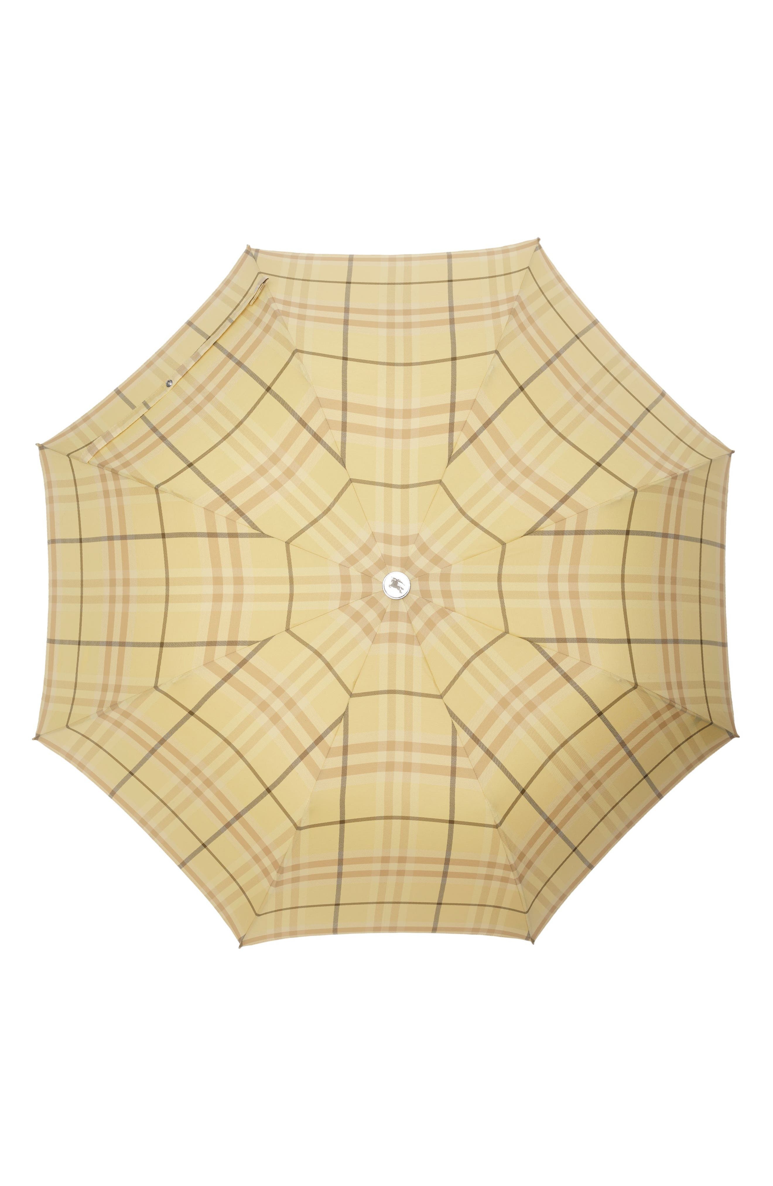 burberry Georgie Check Compact Umbrella in Buff Ip Check at Nordstrom - 2