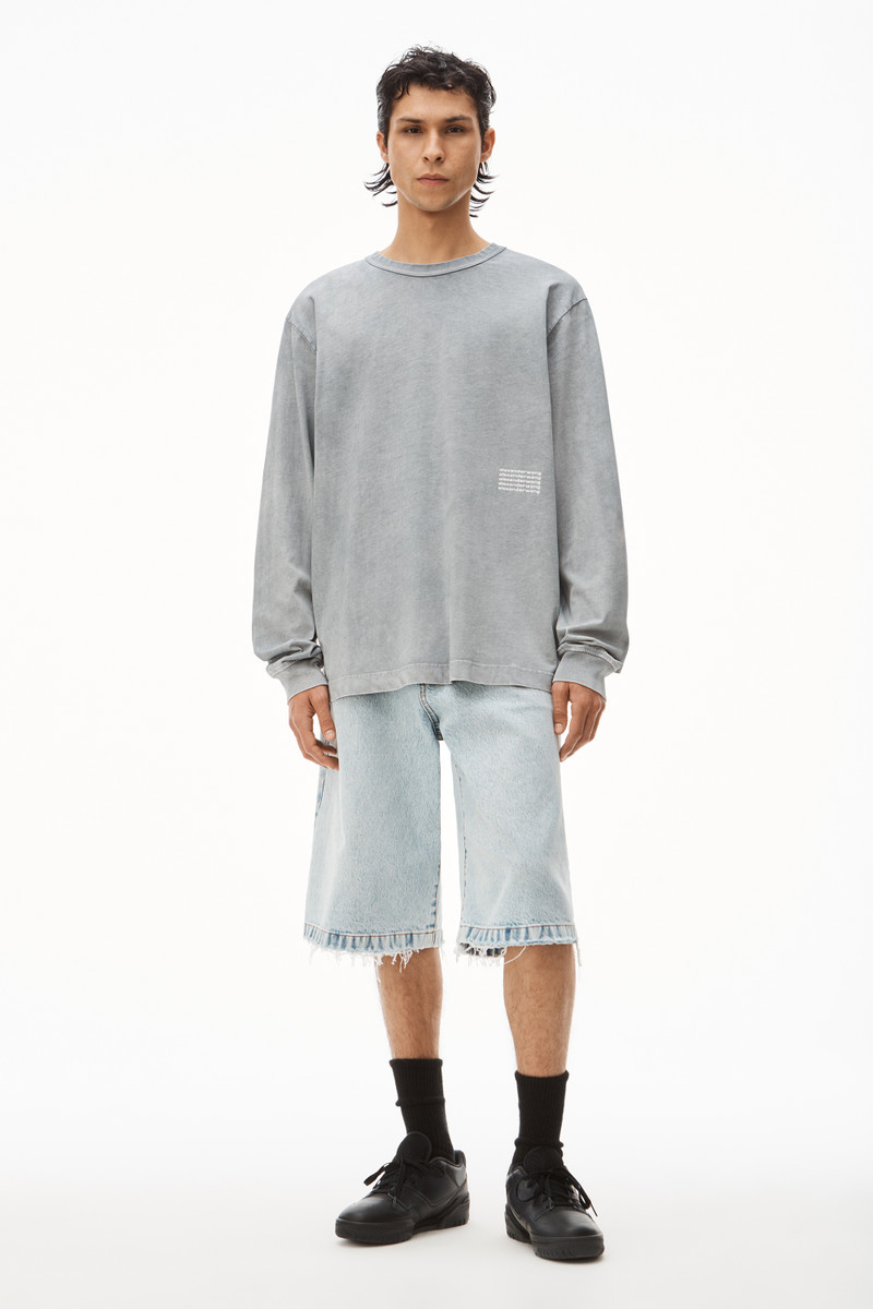 Alexander Wang LONG-SLEEVE ACID WASH TEE IN HIGH TWIST JERSEY outlook